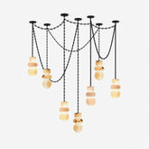 Alabaster Cylindrical Chain Chandelier