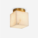 Virelia Alabaster Brass Flush Mount