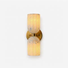 Elvara Twin Alabaster Pillar Wall Light