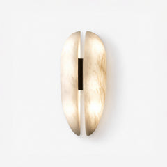 Velora Alabaster Leather Veil Sconce