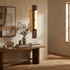 Arden Spanish Alabaster Column Sconce