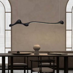 Ardena Sculpted Wood Linear Pendant Lamp