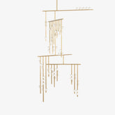 Brass Glass Drop Chandelier
