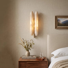 Double Husk Alabaster Wall Sconce