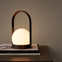 Lunara Arc Glass Rechargeable Table Lamp