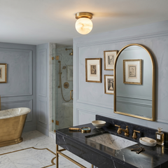 Virelia Alabaster Brass Flush Mount