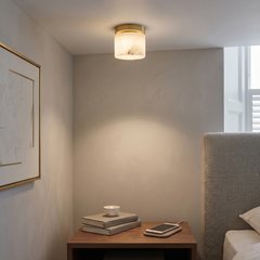 Virelia Alabaster Brass Flush Mount