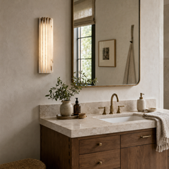 Lunavelle Ribbed Alabaster Wall Light