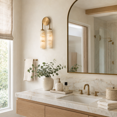 Calla Ribbed Alabaster Wall Sconce