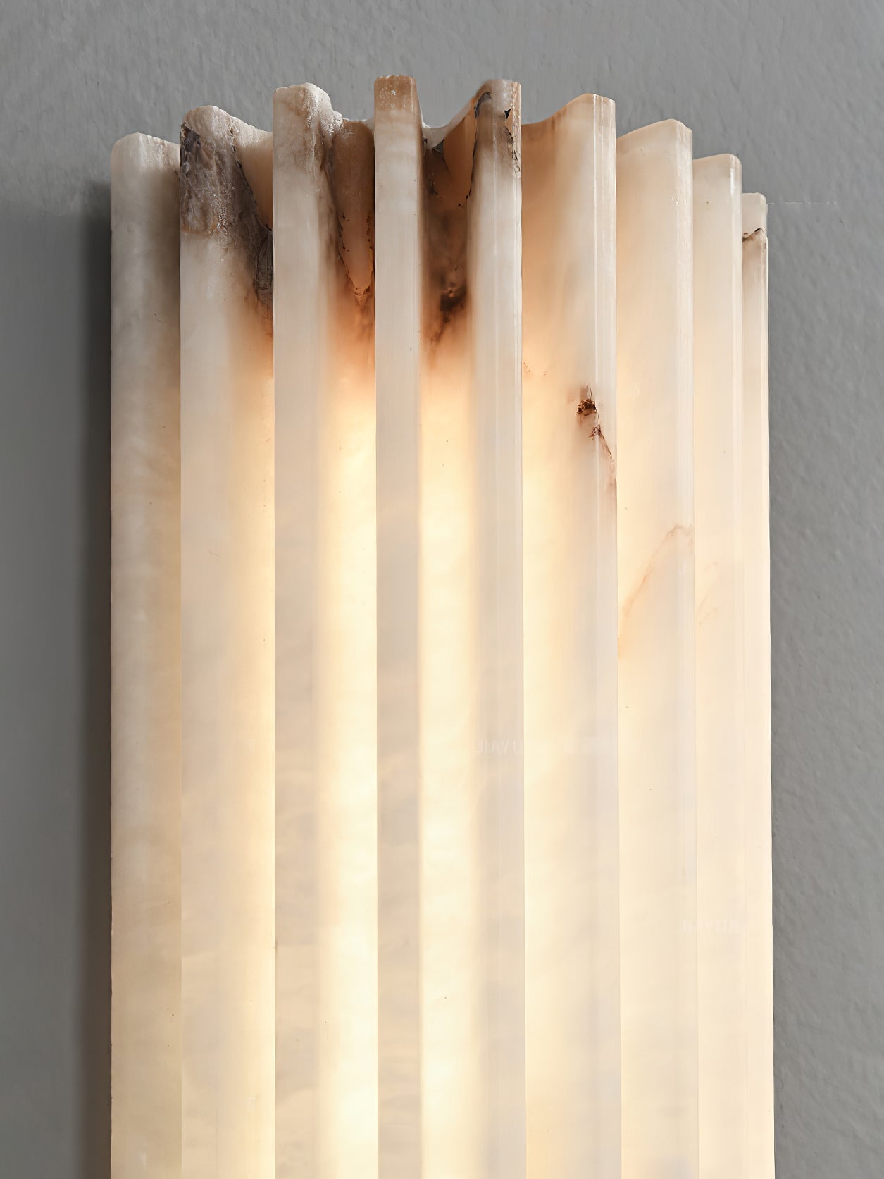 Lunavelle Ribbed Alabaster Wall Light