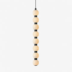 Linear Orbique Alabaster Bead Pendant Light