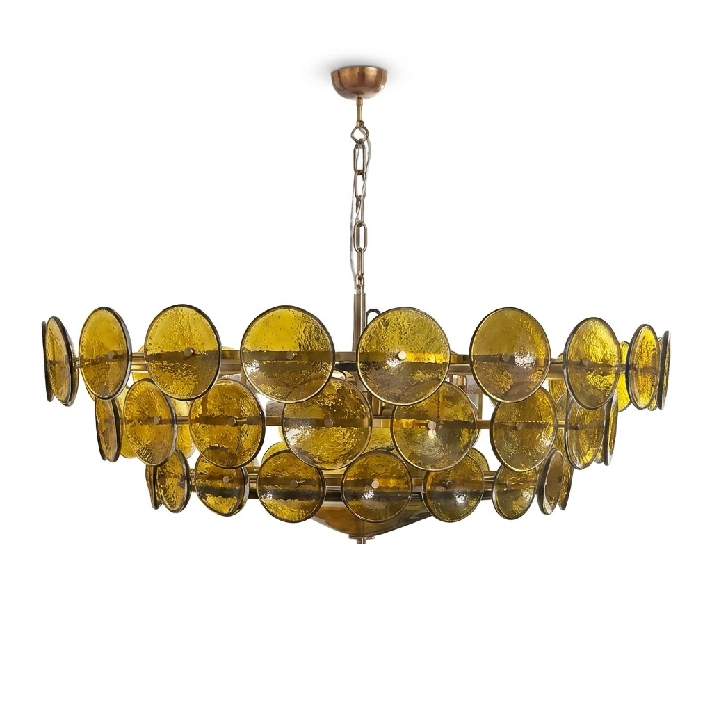 Avelora Cast Glass Disc Chandelier