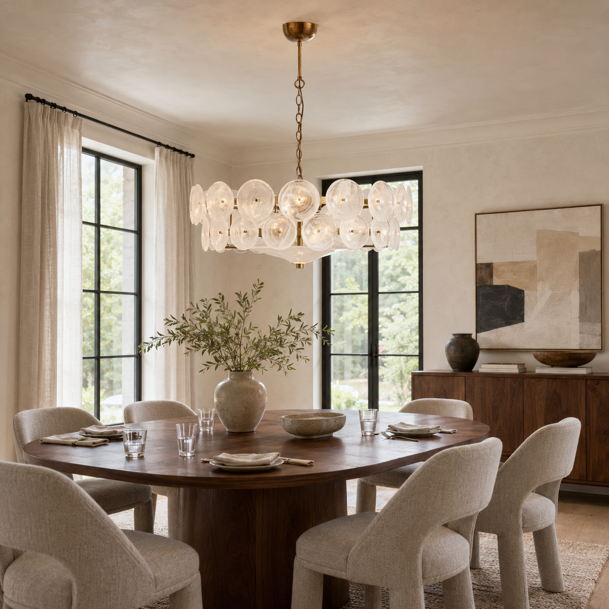 Avelora Cast Glass Disc Chandelier