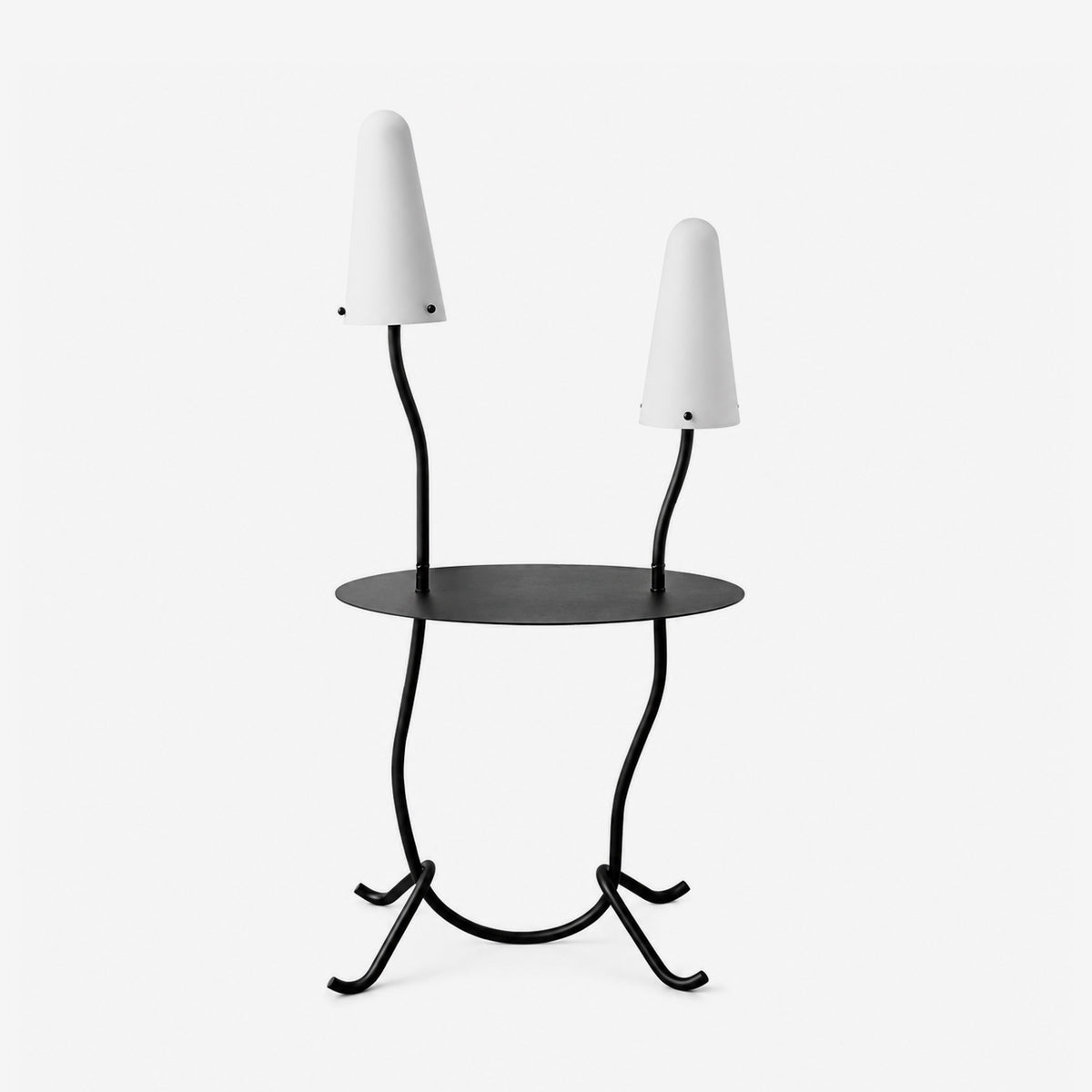 Mavelle Twin Shade Side Table Floor Lamp