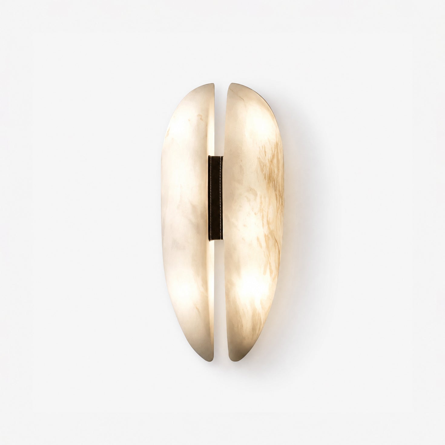Velora Alabaster Leather Veil Sconce