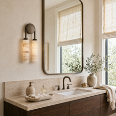 Calla Ribbed Alabaster Wall Sconce
