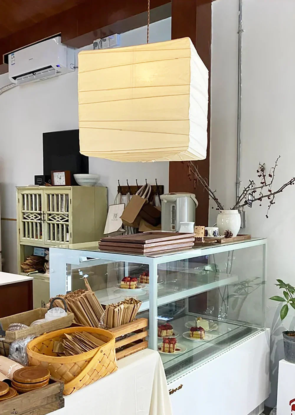 Kanso Square Rice Paper Pendant Light