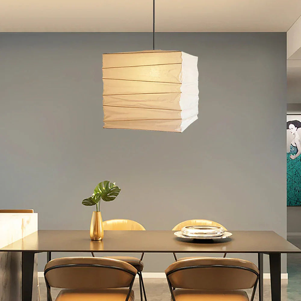 Kanso Square Rice Paper Pendant Light
