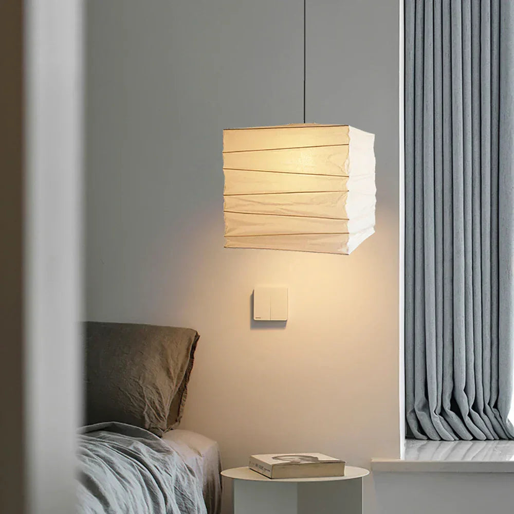 Kanso Square Rice Paper Pendant Light