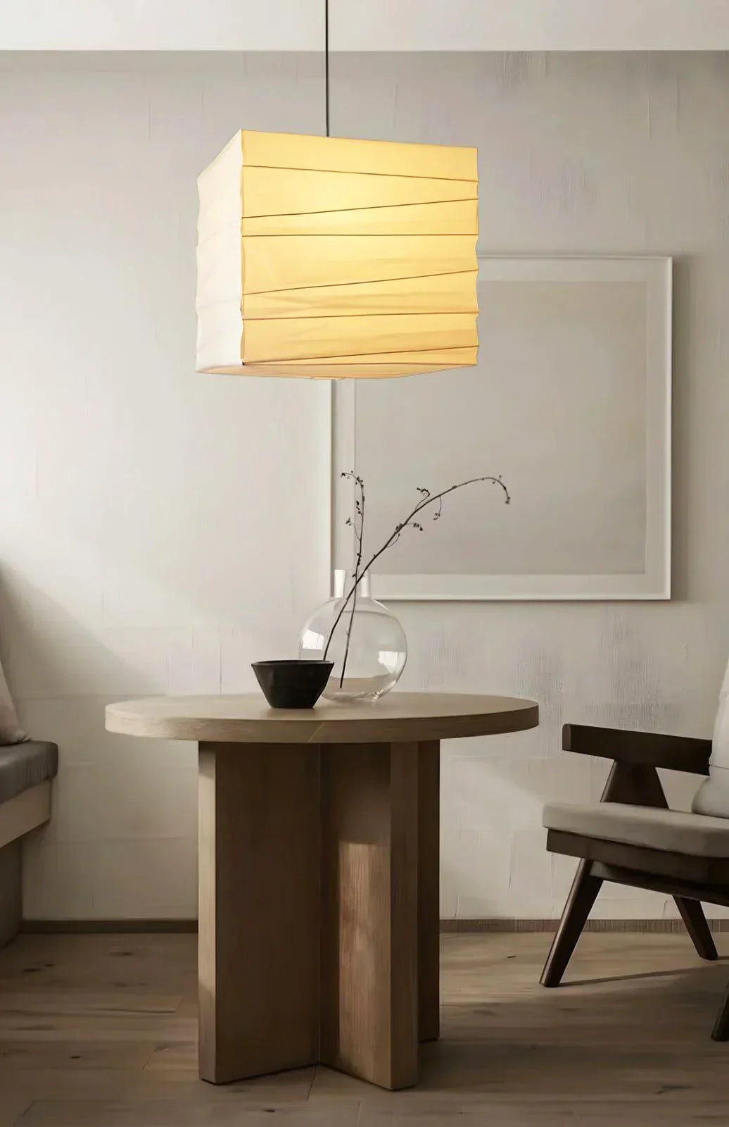 Kanso Square Rice Paper Pendant Light