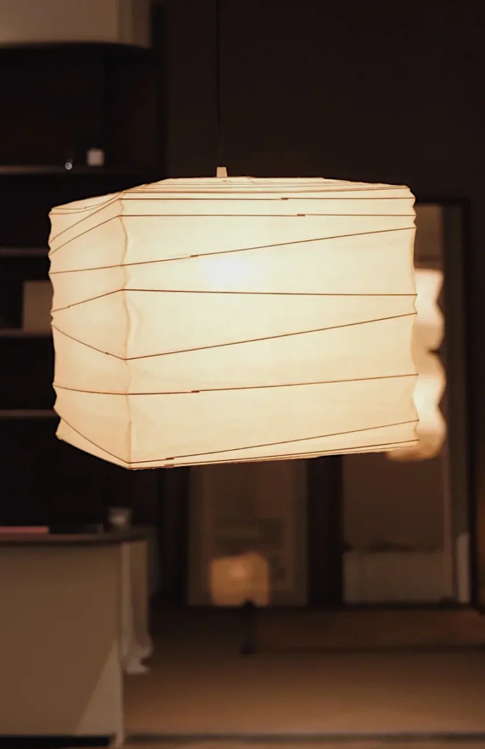 Kanso Square Rice Paper Pendant Light