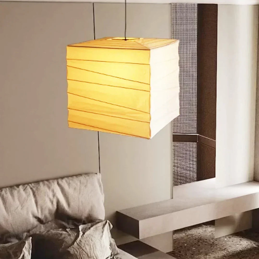 Kanso Square Rice Paper Pendant Light
