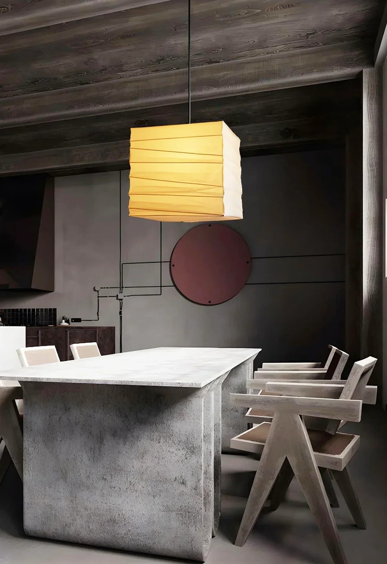 Kanso Square Rice Paper Pendant Light