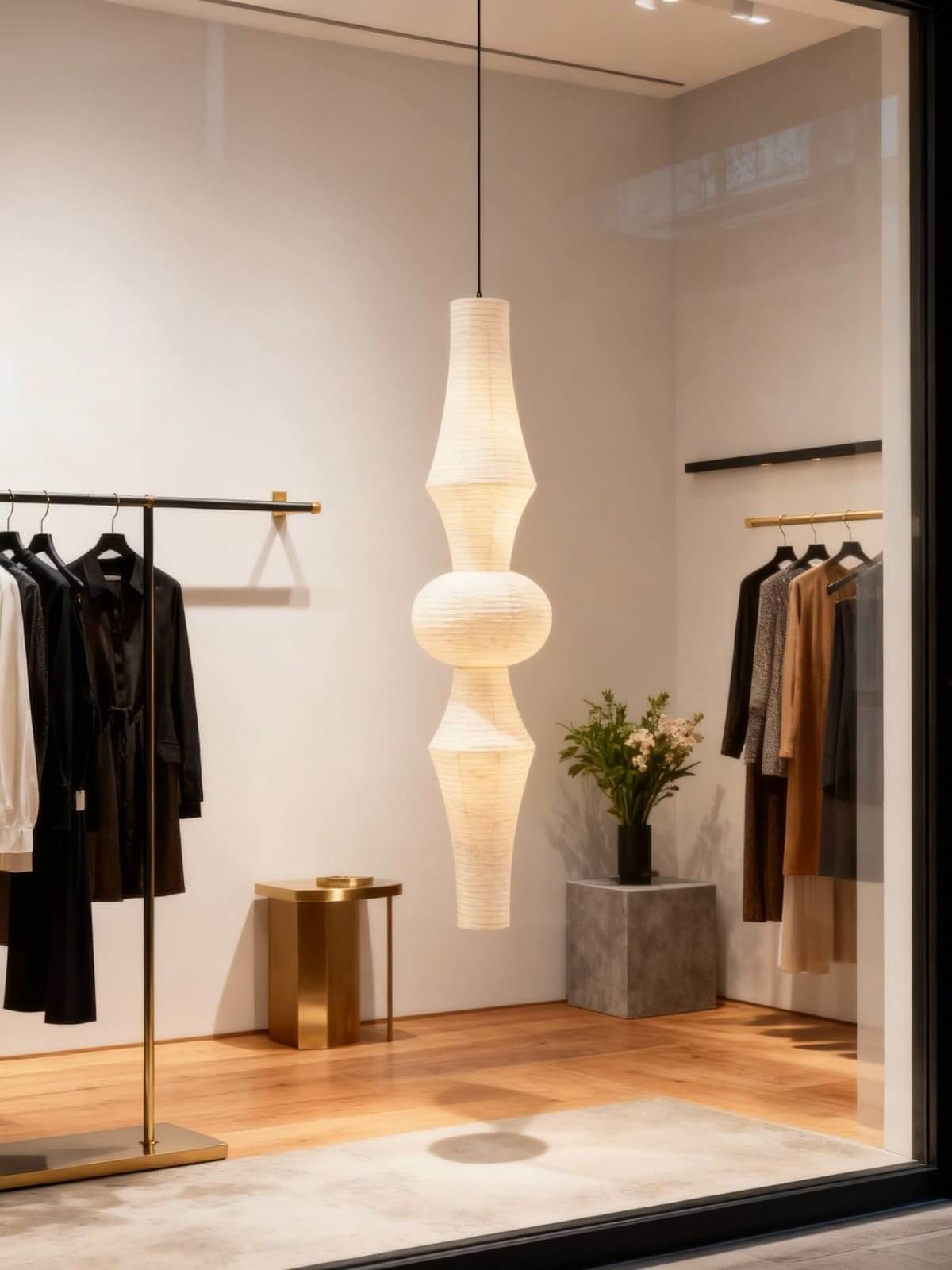 Washi Paper E Pendant Light