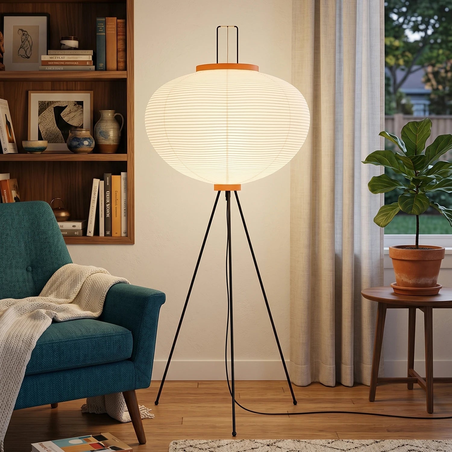 Nubira Mulberry Paper Sculptural Floor Lamp