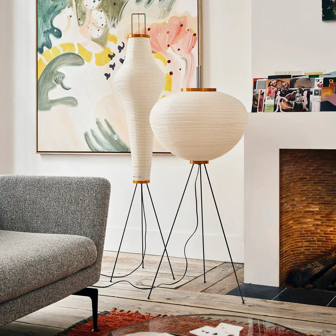 Nubira Mulberry Paper Sculptural Floor Lamp