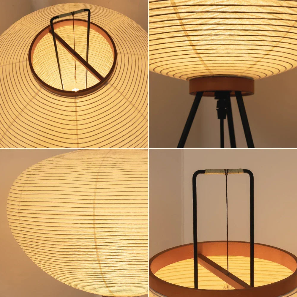 Nubira Mulberry Paper Sculptural Floor Lamp