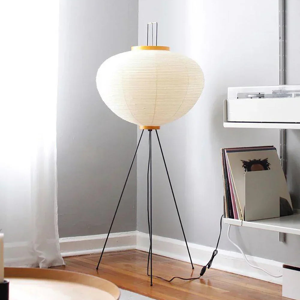 Nubira Mulberry Paper Sculptural Floor Lamp