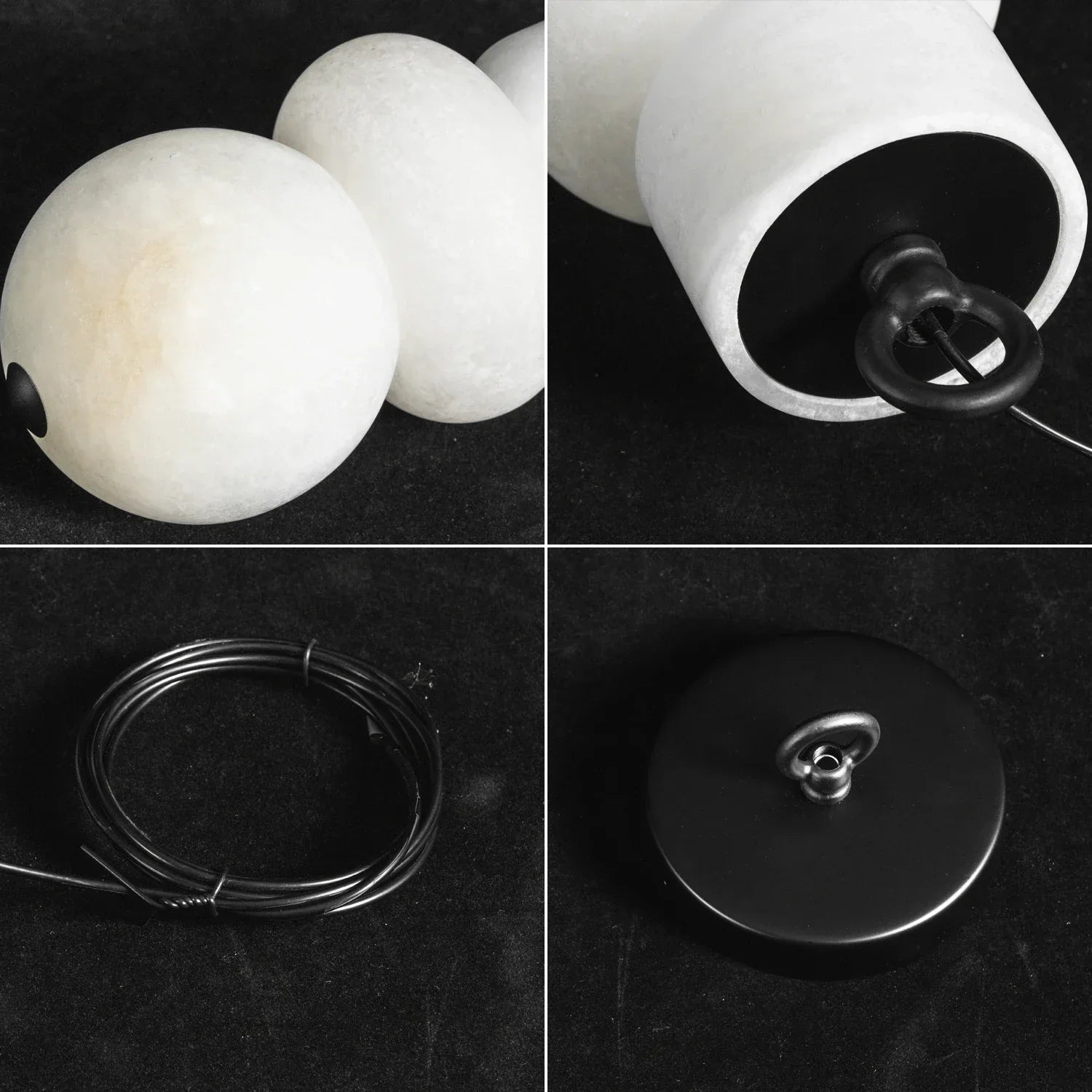 Alabaster Cylindrical Chain Chandelier