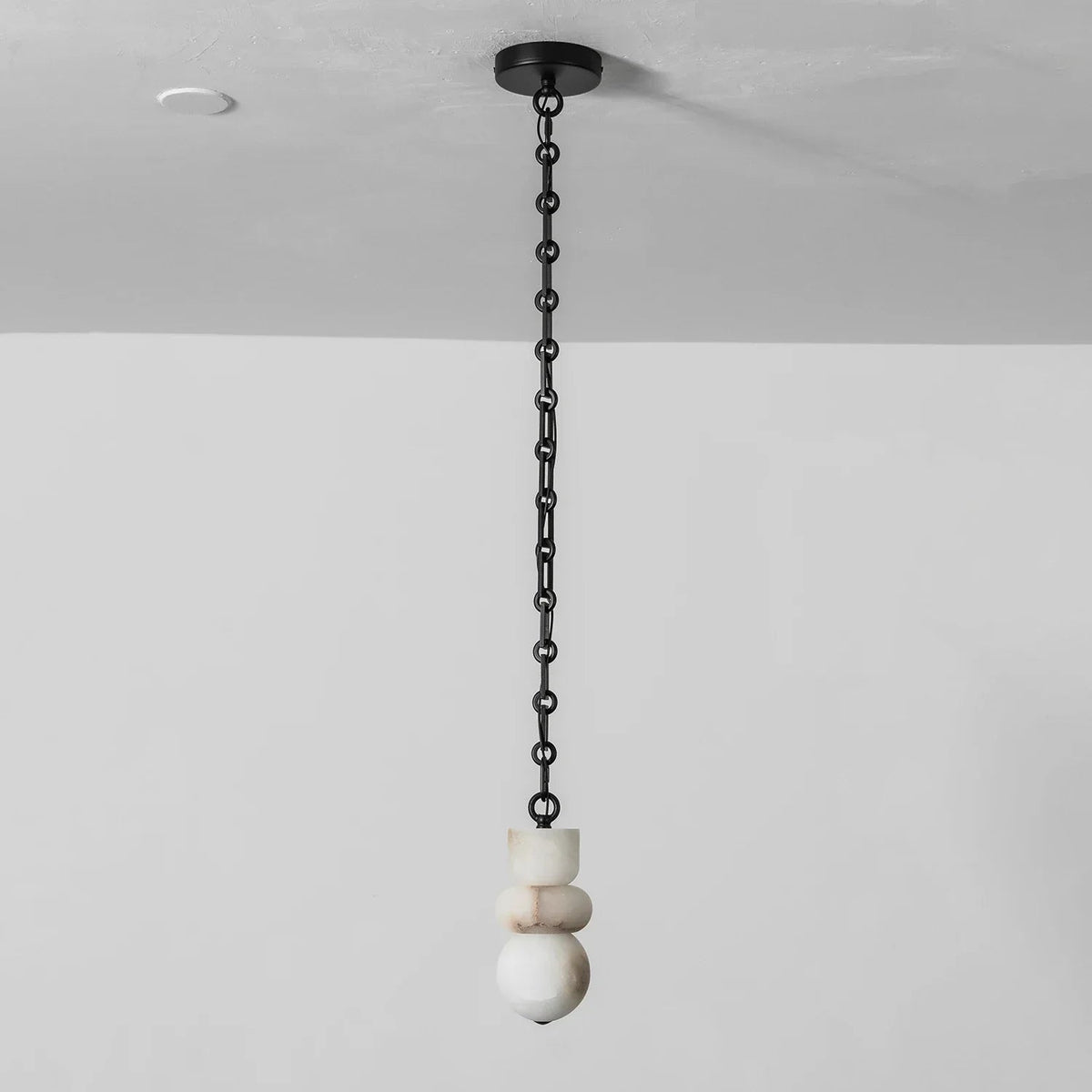 Alabaster Cylindrical Chain Chandelier