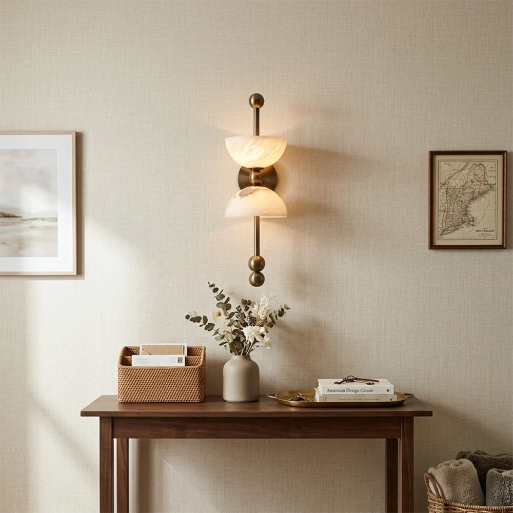 Alabaster Dual Wall Sconce