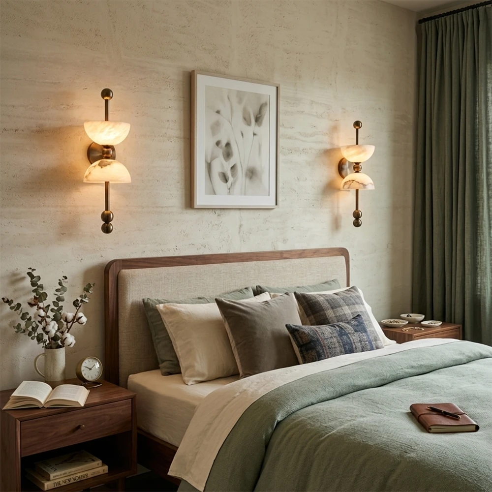 Alabaster Dual Wall Sconce
