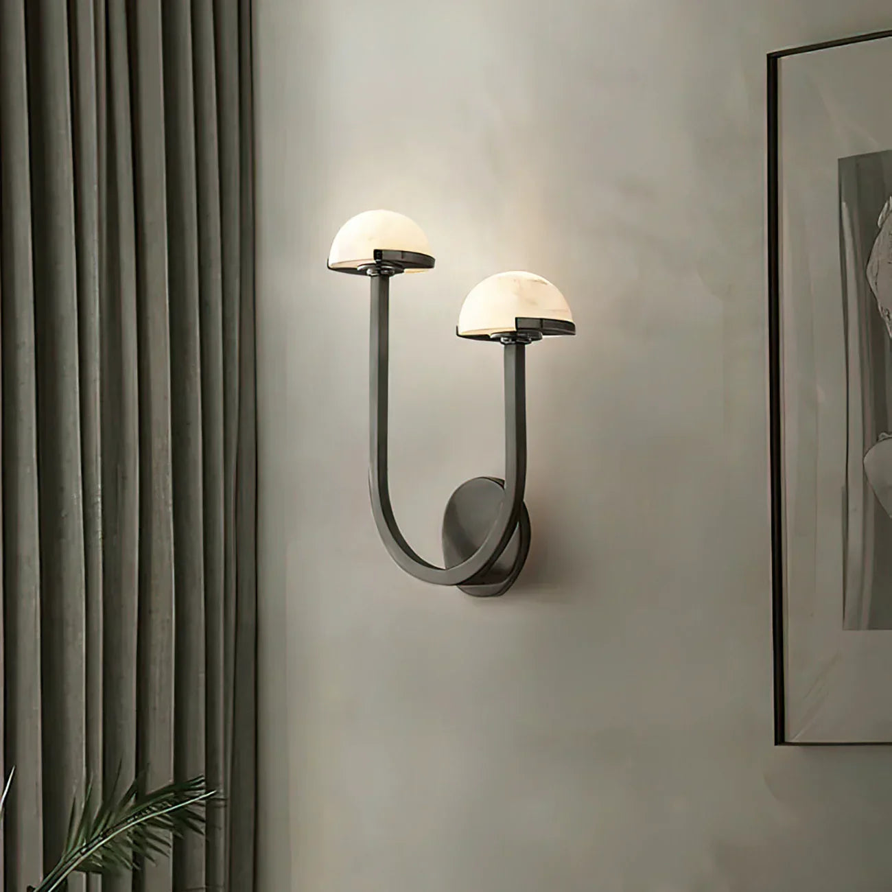 Mushroom Alabaster Wall Sconce