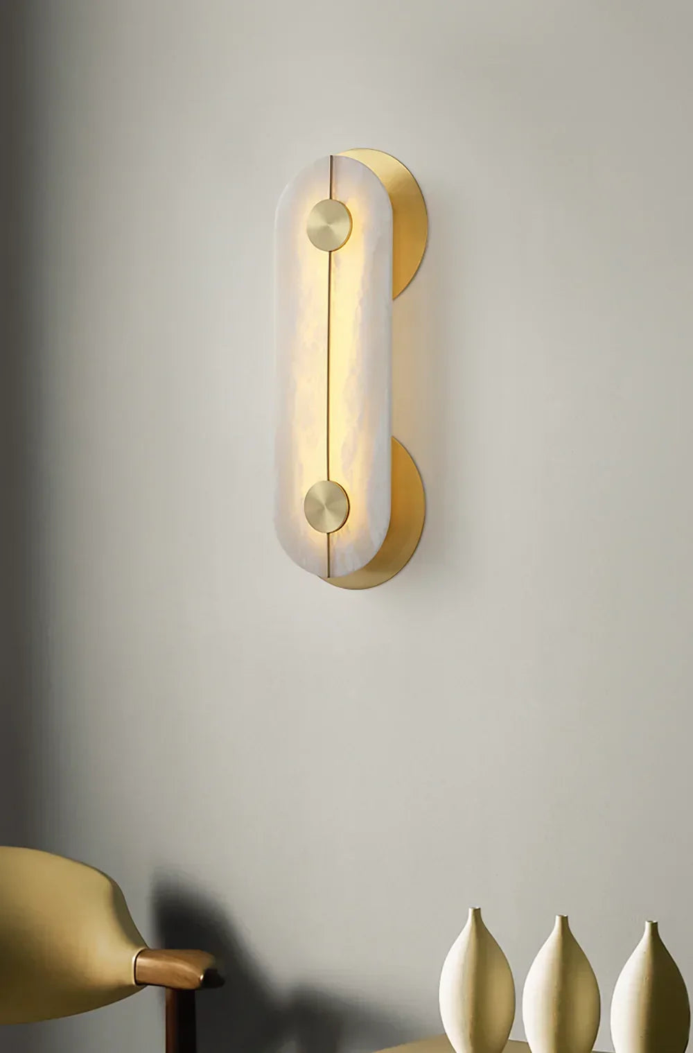 Alabaster Obvara Oval Wall Light