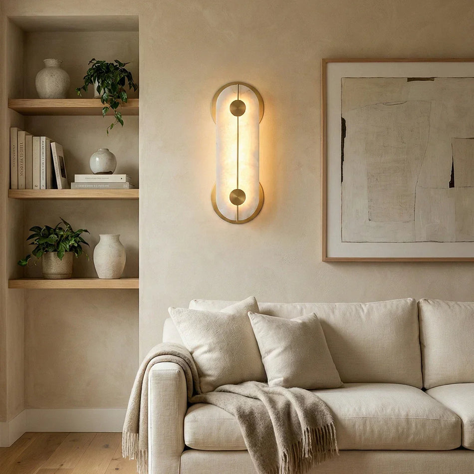 Alabaster Obvara Oval Wall Light