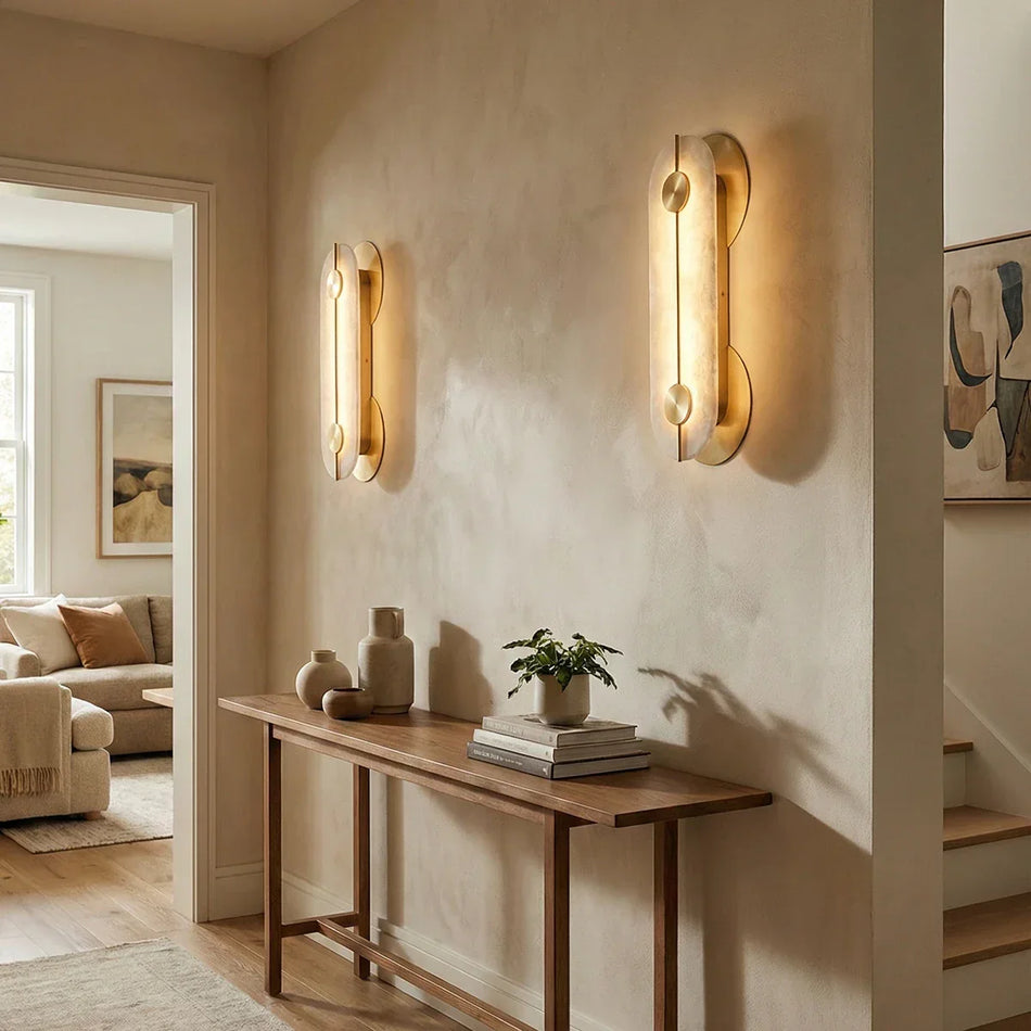 Alabaster Obvara Oval Wall Light