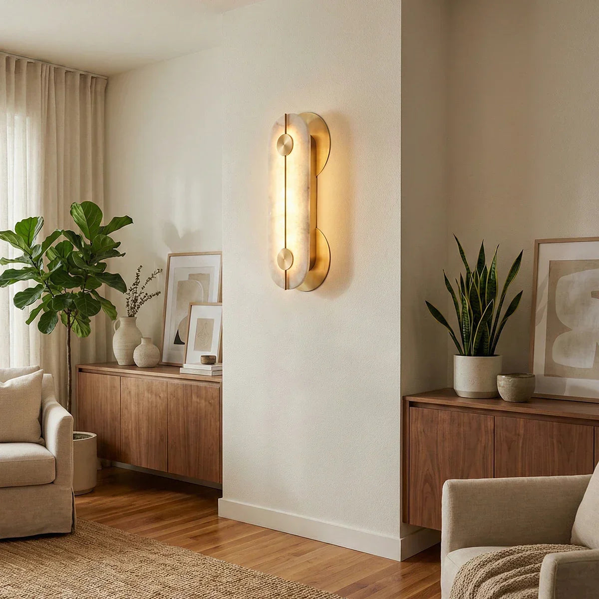 Alabaster Obvara Oval Wall Light