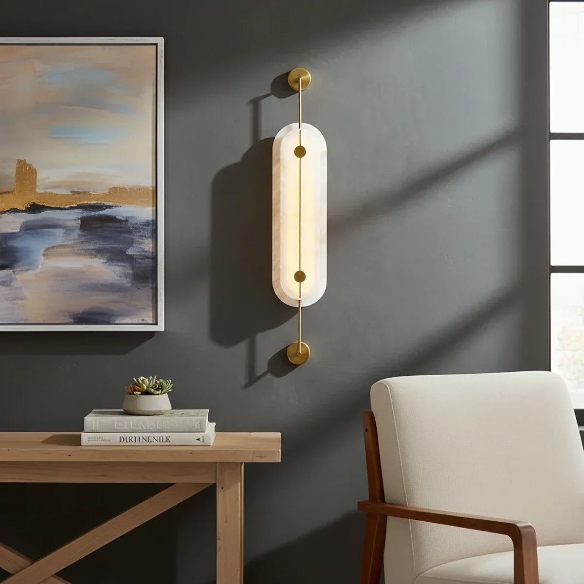 Solvane Alabaster Wall Sconce
