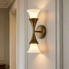 Antique Brass Double Cone Wall Sconce
