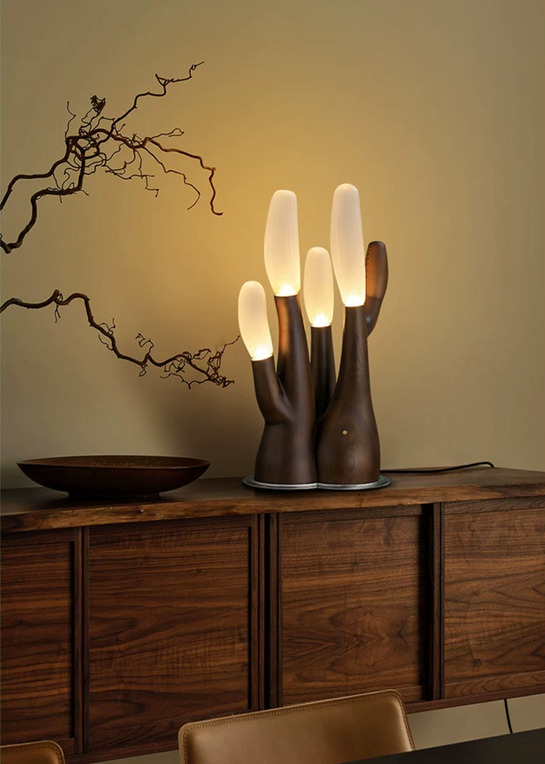 Arboris Sculptural Wood Table Lamp