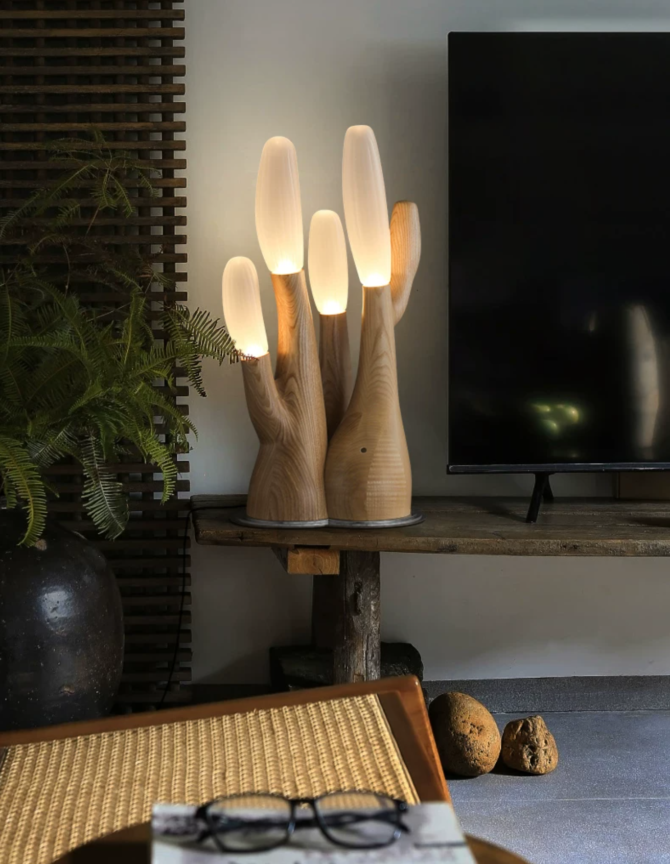 Arboris Sculptural Wood Table Lamp