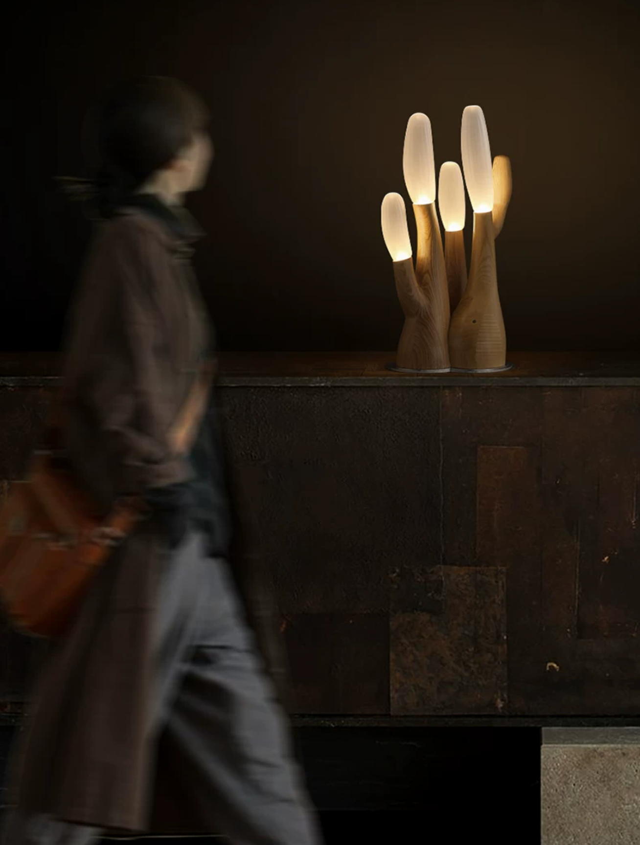 Arboris Sculptural Wood Table Lamp