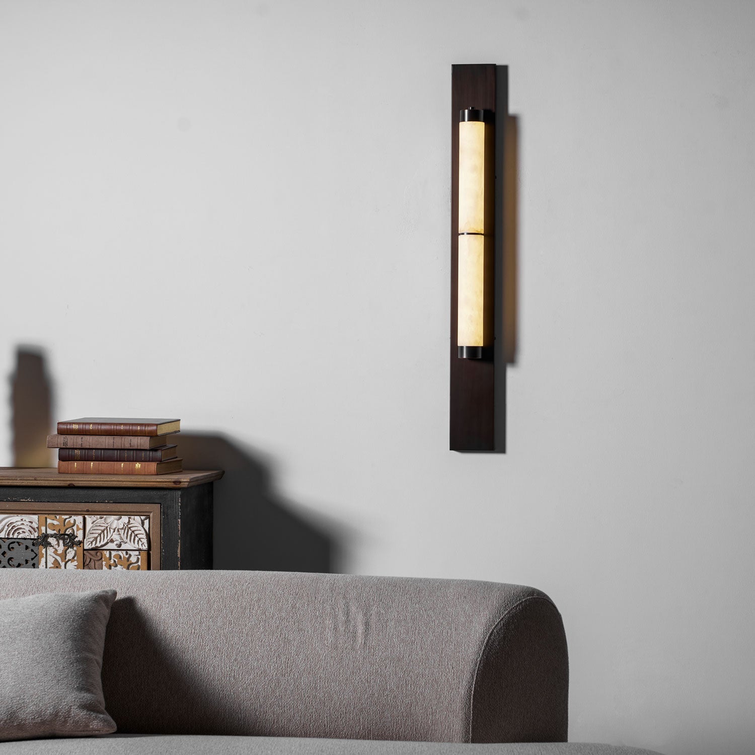 Arden Spanish Alabaster Column Sconce