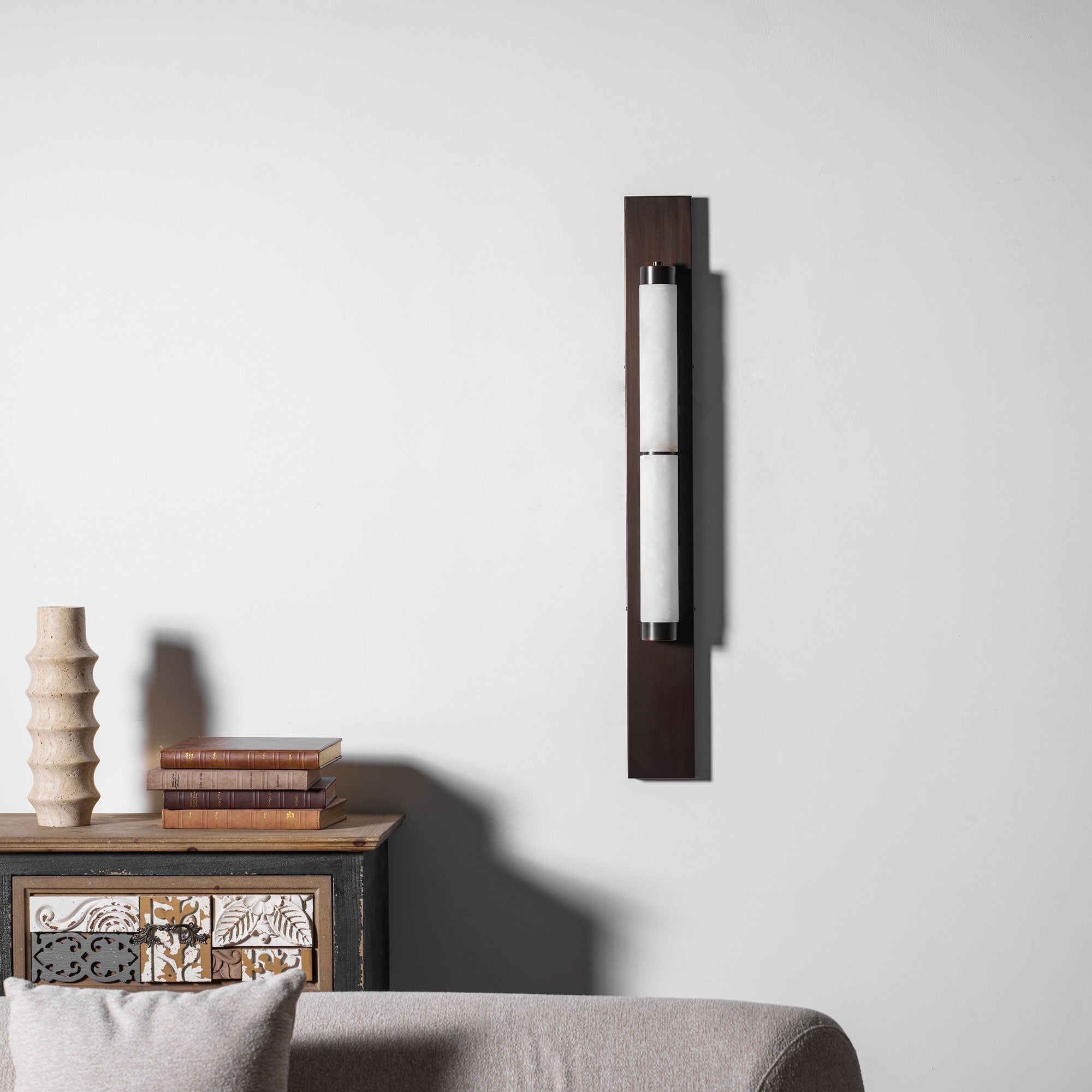 Arden Spanish Alabaster Column Sconce