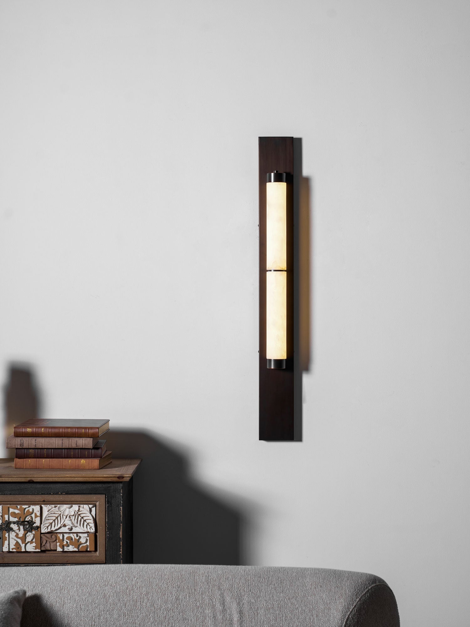 Arden Spanish Alabaster Column Sconce