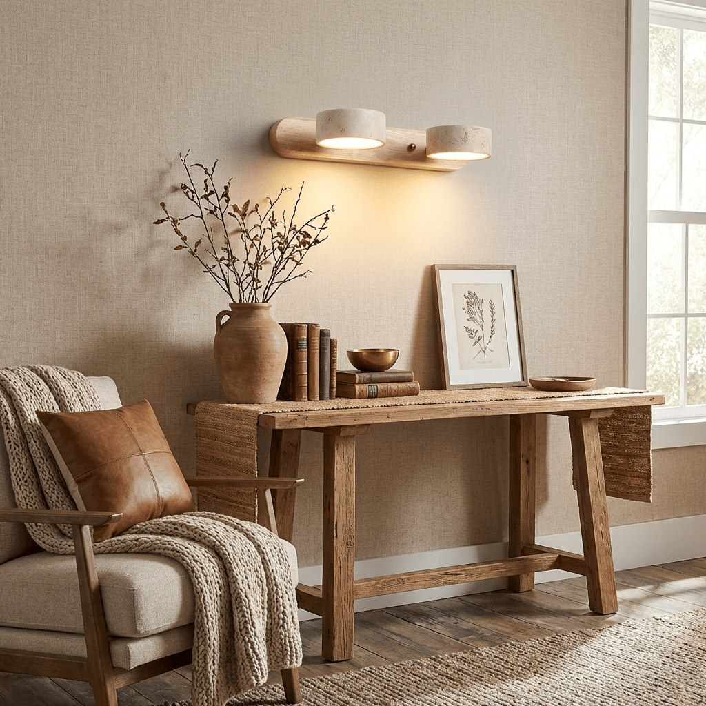 Arden Travertin Linear Wandleuchte